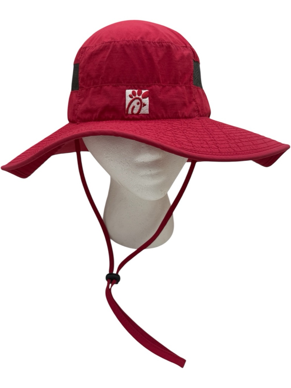Chick-Fil-A Team Member Boonie Red Sun Hat with Chin Strap- Oobe